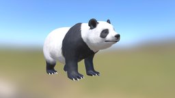 Panda Lowpoly AR VR Fully Rigged Animated