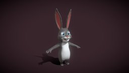 Cartoon Rabbit 3D Model