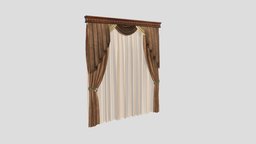 №601 Curtain  3D low poly model for VR-projects