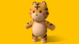 Low Poly Cute Tiger