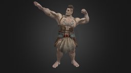 Strong Muscular Male Rigged body 3D model