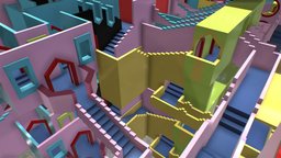 Squid Game Connected Stairs Map Model