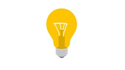 Light Bulb Low Poly Flat Icon Style