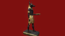 Ancient Egyptian Anubis Guardian Statue