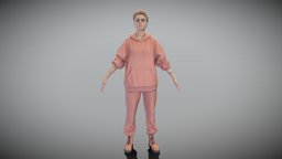 Young woman in tracksuit ready for animation 302