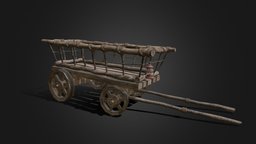 Stylized medieval cart with a lamp