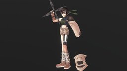Yuffie low-poly model