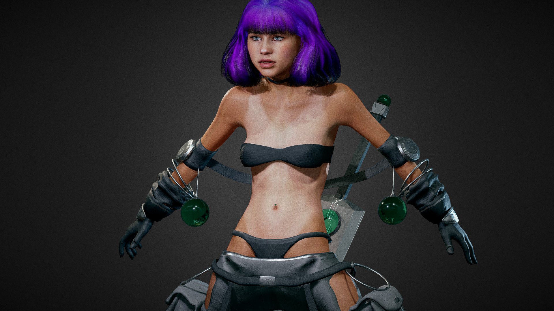 Dystopian Fantasy Girl 3d model