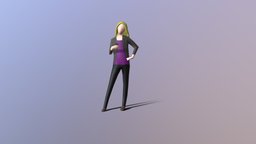 Low Poly Girl With Smartphone